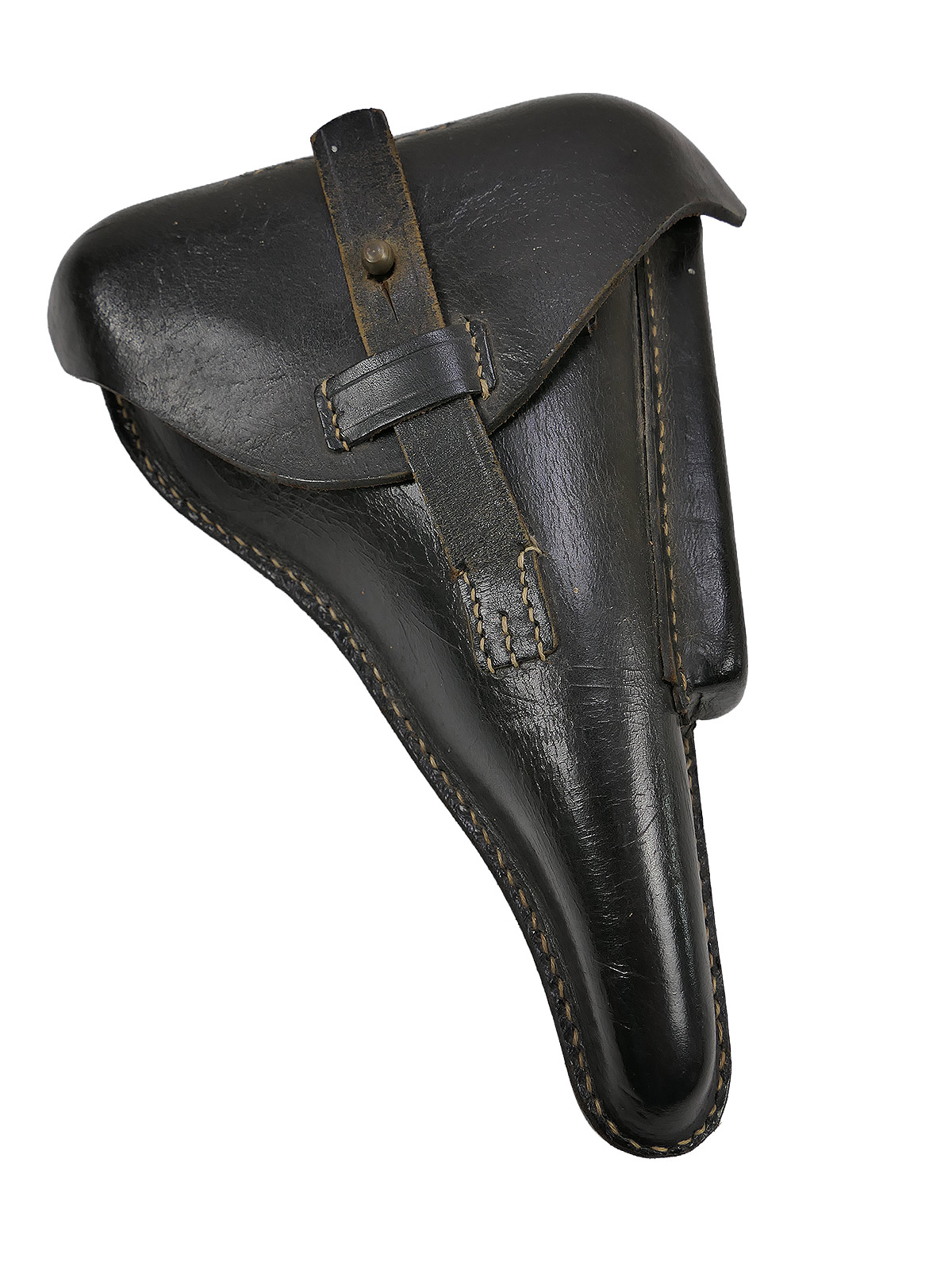 Einzelstück - P08 POLIZEI Holster Koffertasche Lederholster mit P08 Schlüssel Pistolentasche BATTLE WORN