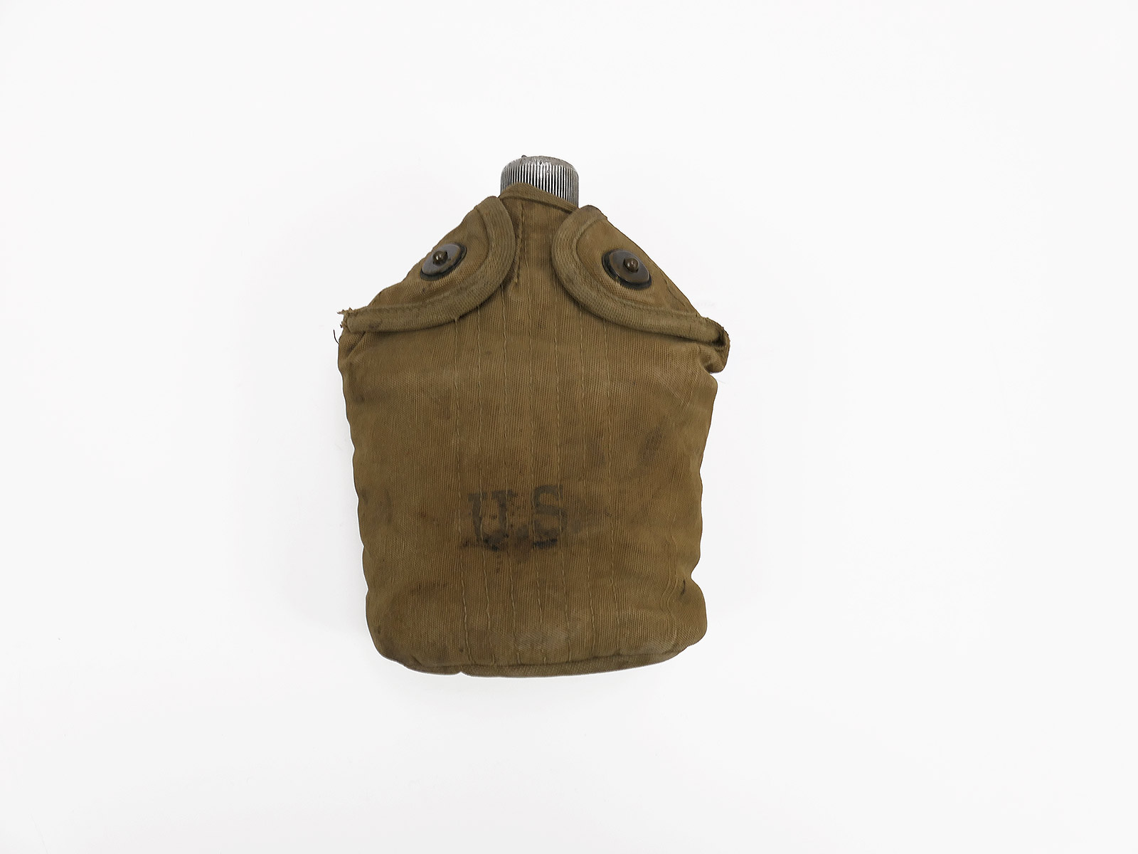 Original US Army WW1/ WW2 Feldflasche mit Becher und Bezug 1918/-43 Collection BATTLE WORN NORMANDIE