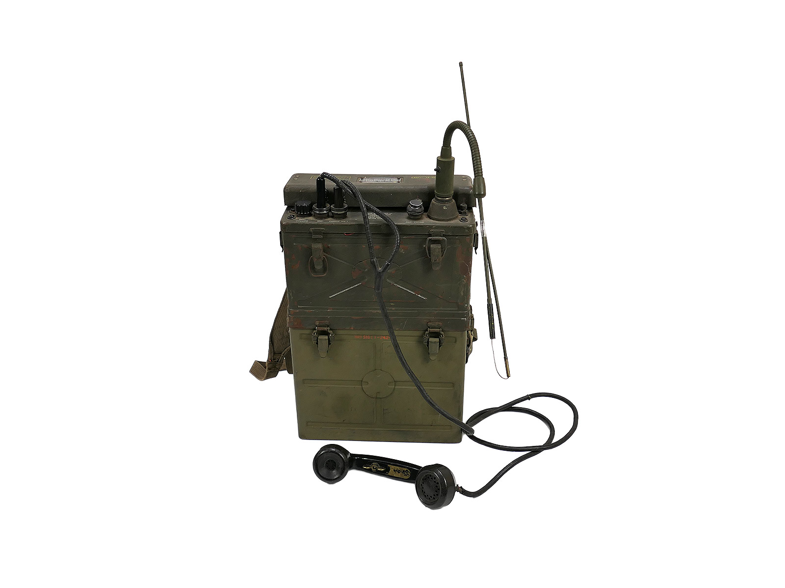 US ARMY FUNKGERÄT BC-1000 RADIO + Zubehör Hörer Antenne WILLYS JEEP