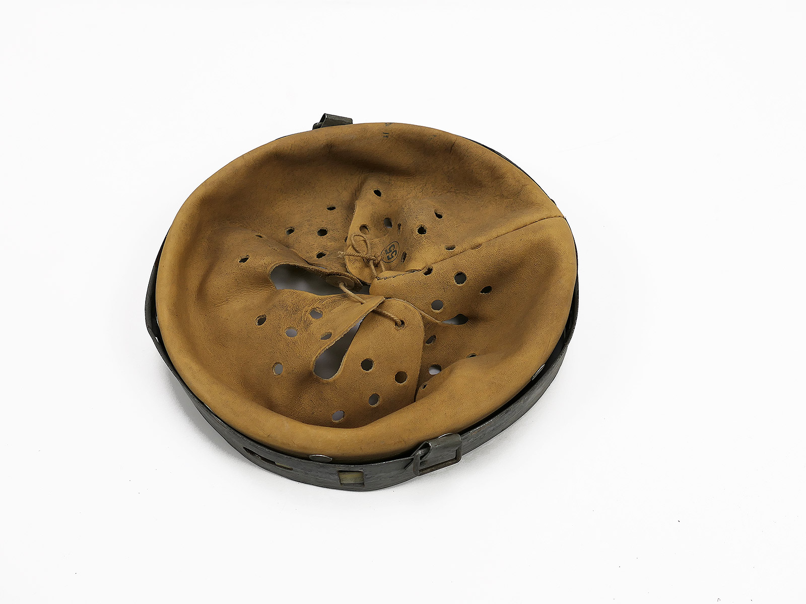 #195/ Wehrmacht Stahlhelm Helmfutter Innenfutter ANTIK M35 M40 M42 (55/62) Innenausstattung