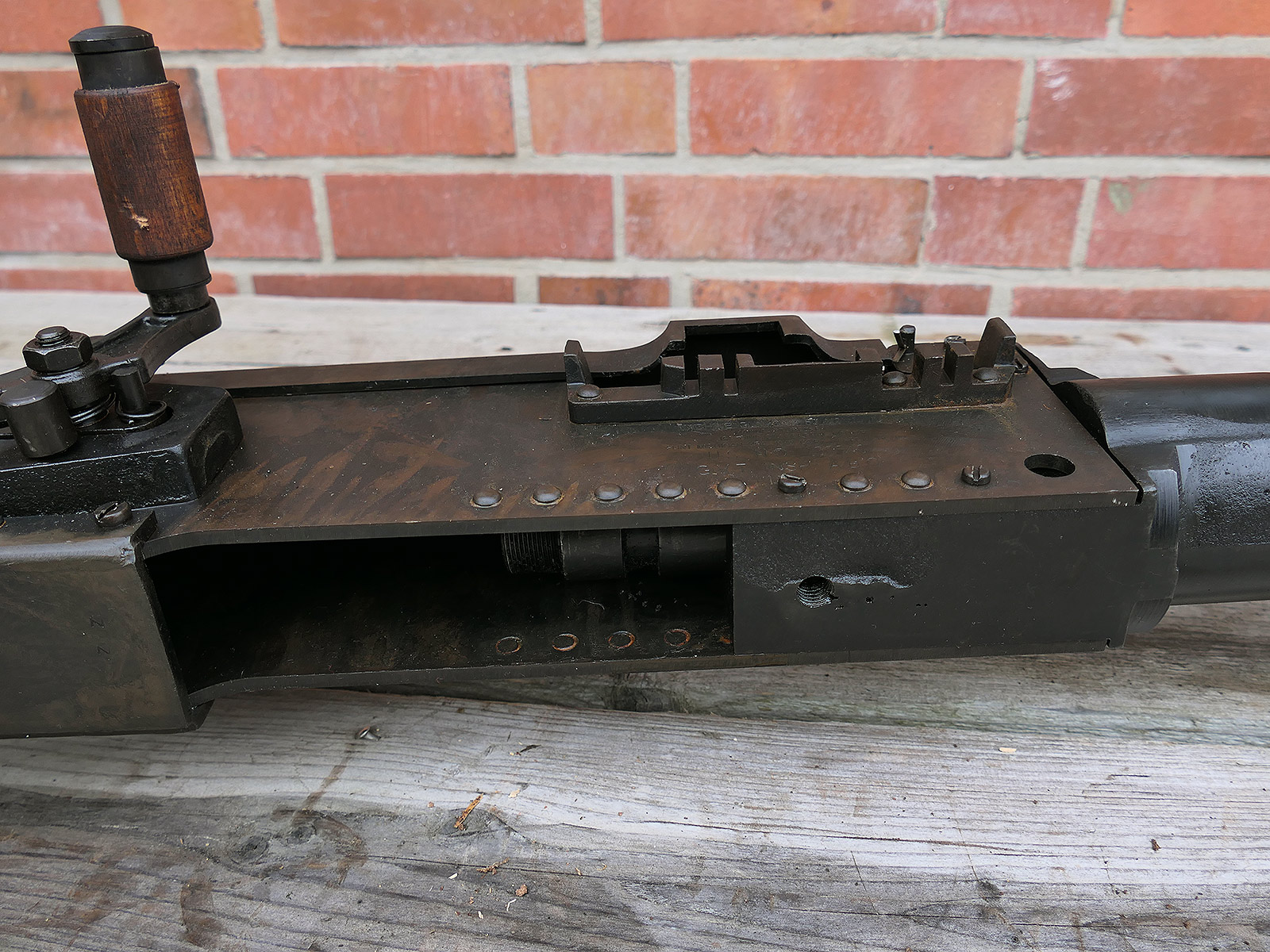 #A Browning Machine Gun MG Cal. 50 M2 Jeep Lafette Tripod - Modell - 1:1 Metall Nachbau Lauf zerlegbar