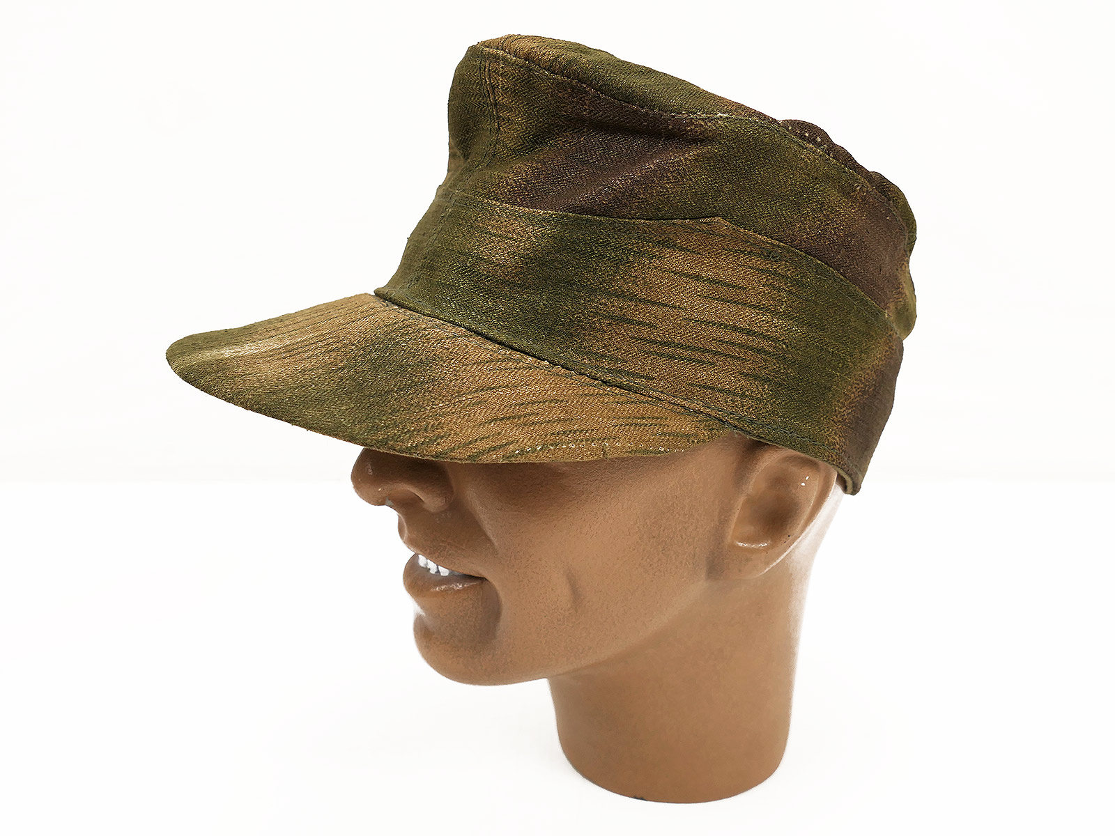  Tarnmütze Feldmütze Gr.59 Sumpftarn camouflage Original Fischgrät Stoff