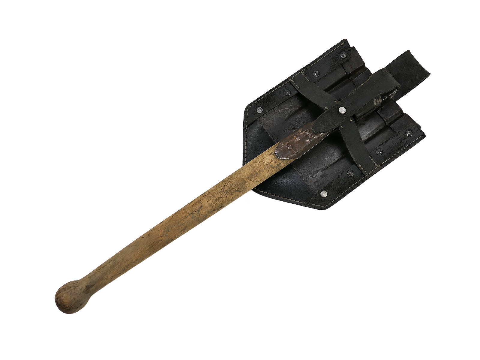 WW2 Wehrmacht Original Klappspaten mit Klappspatentasche 1.Modell Spatentasche COLLECTION