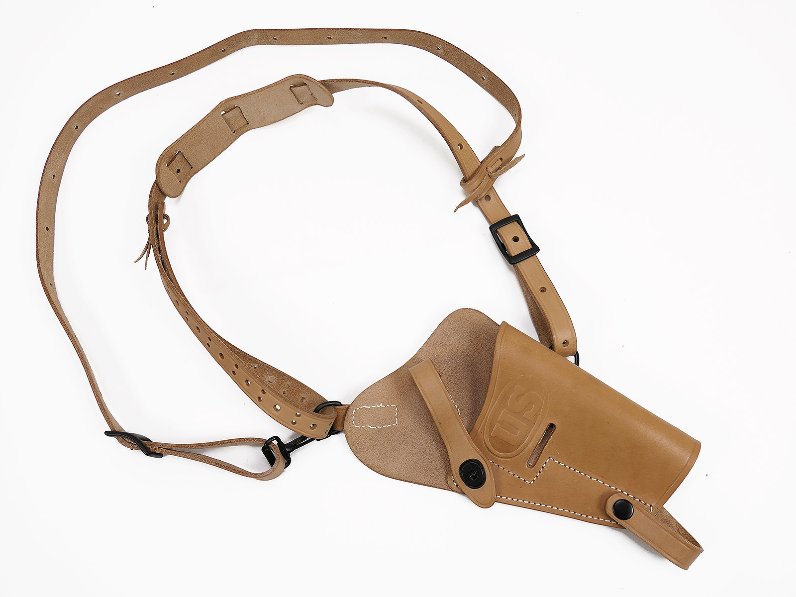 US Colt 45 Pistolen Holster M7 Leder HELL NATUR Lederholster Goverment Schulterholster