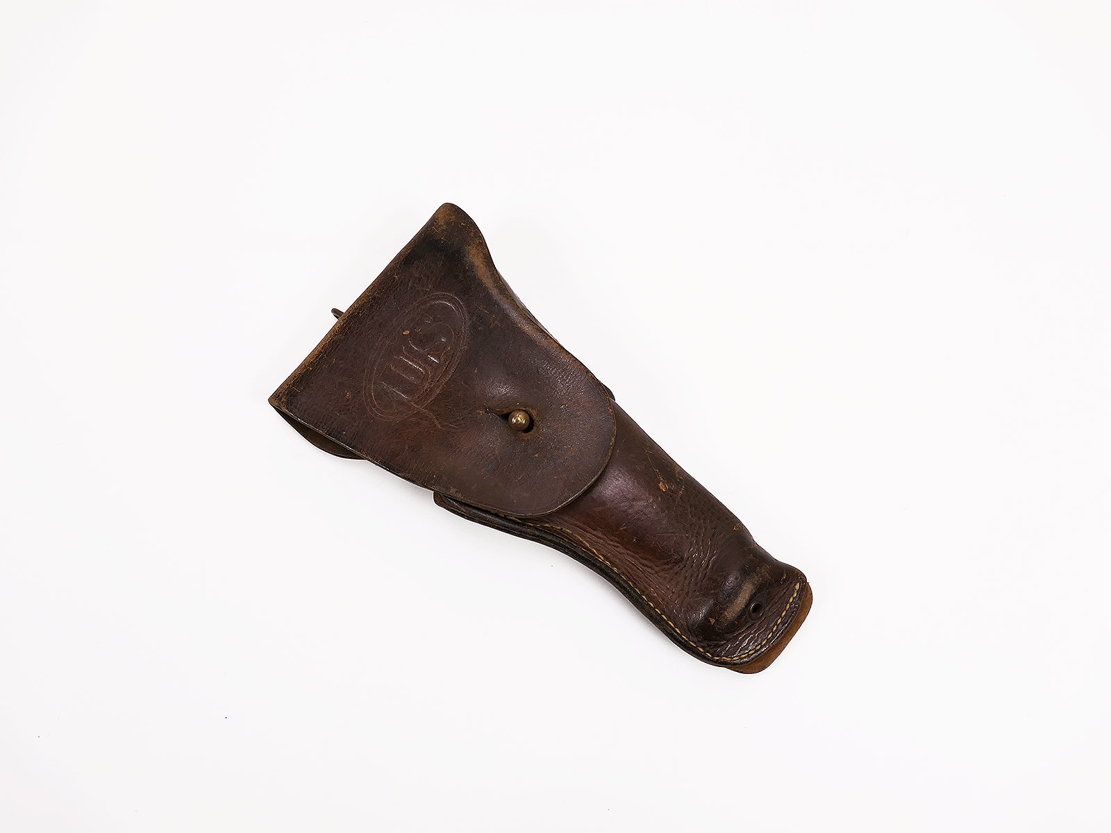 #3/ Original US ARMY WW2 Colt 1911 Pistolenholster 1943 Holster Lederholster Braun / Collection BATTLE WORN 