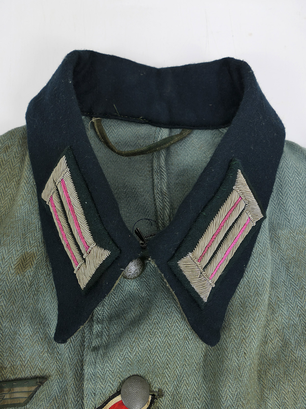Wehrmacht M41 Offiziers Sommer Feldbluse Uniform Oberleutnant Panzerzug COLLECTION BATTLE WORN