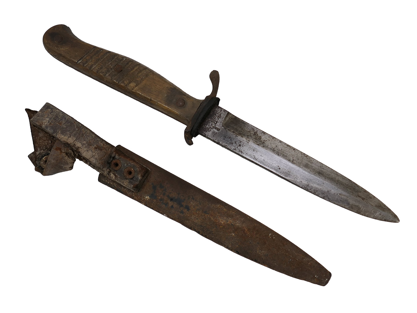 WK1 Grabendolch mit Abnahme ERN Wald Rheinl. Rasiermesser Fabrik COLLECTION BATTLE WORN