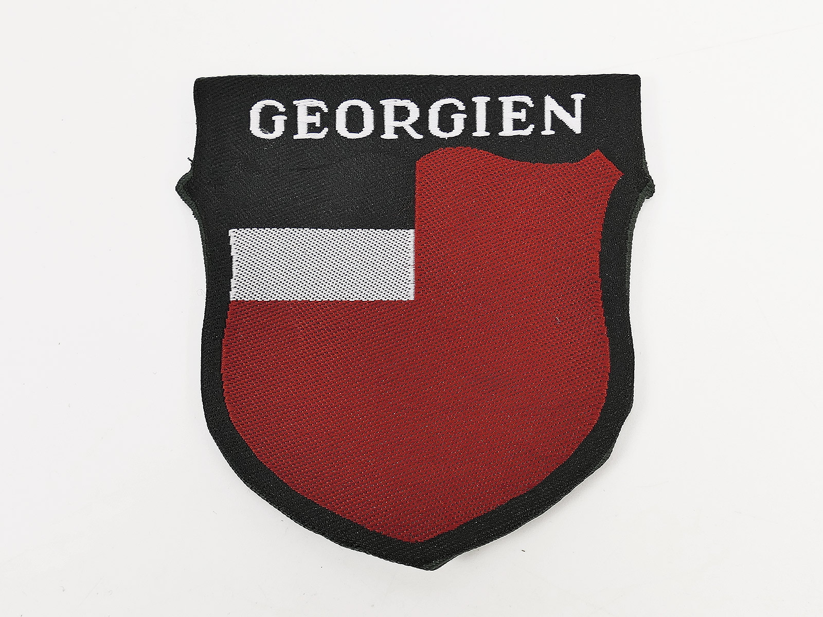 Feldbluse Ärmelabzeichen GEORGIEN Freiwilligen Division Waffen SS gewebt gefaltet umgelegt 