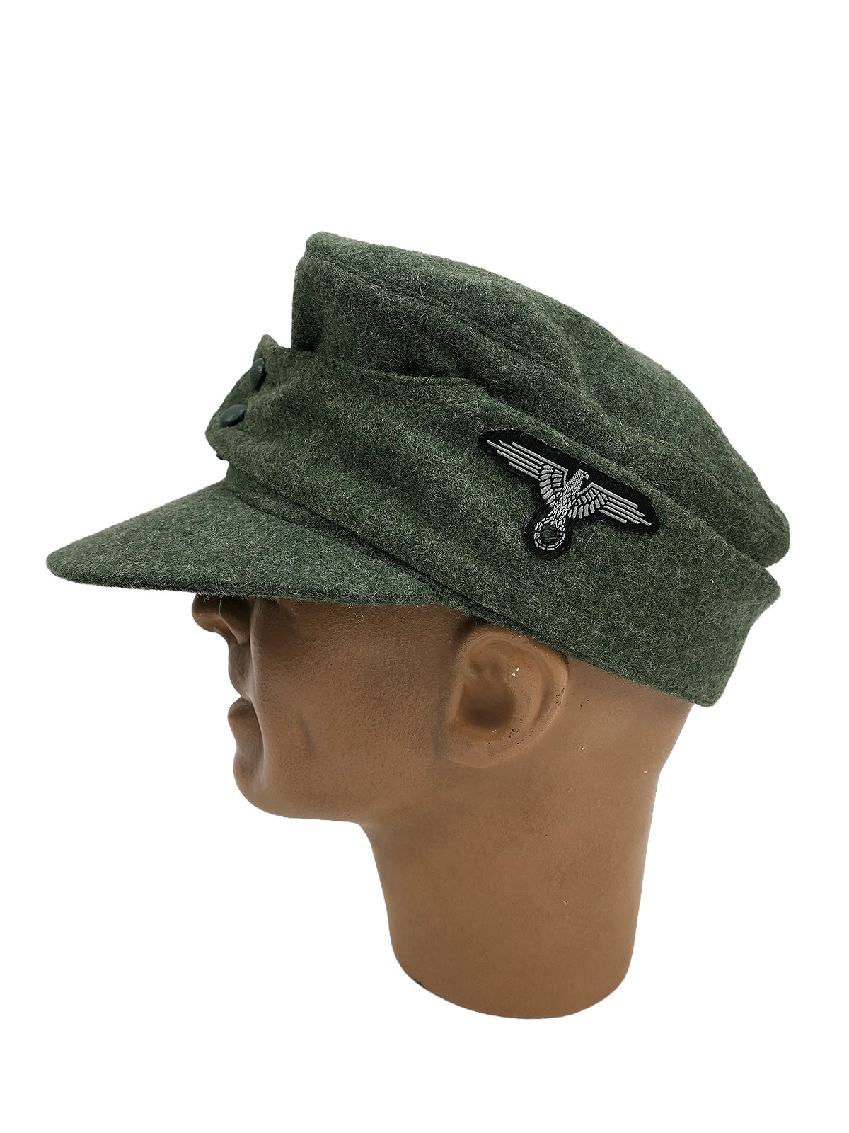 Waffen SS M43 Feldmütze M1943 mit Effekten Mützenadler Gr.59 entnazifiziert