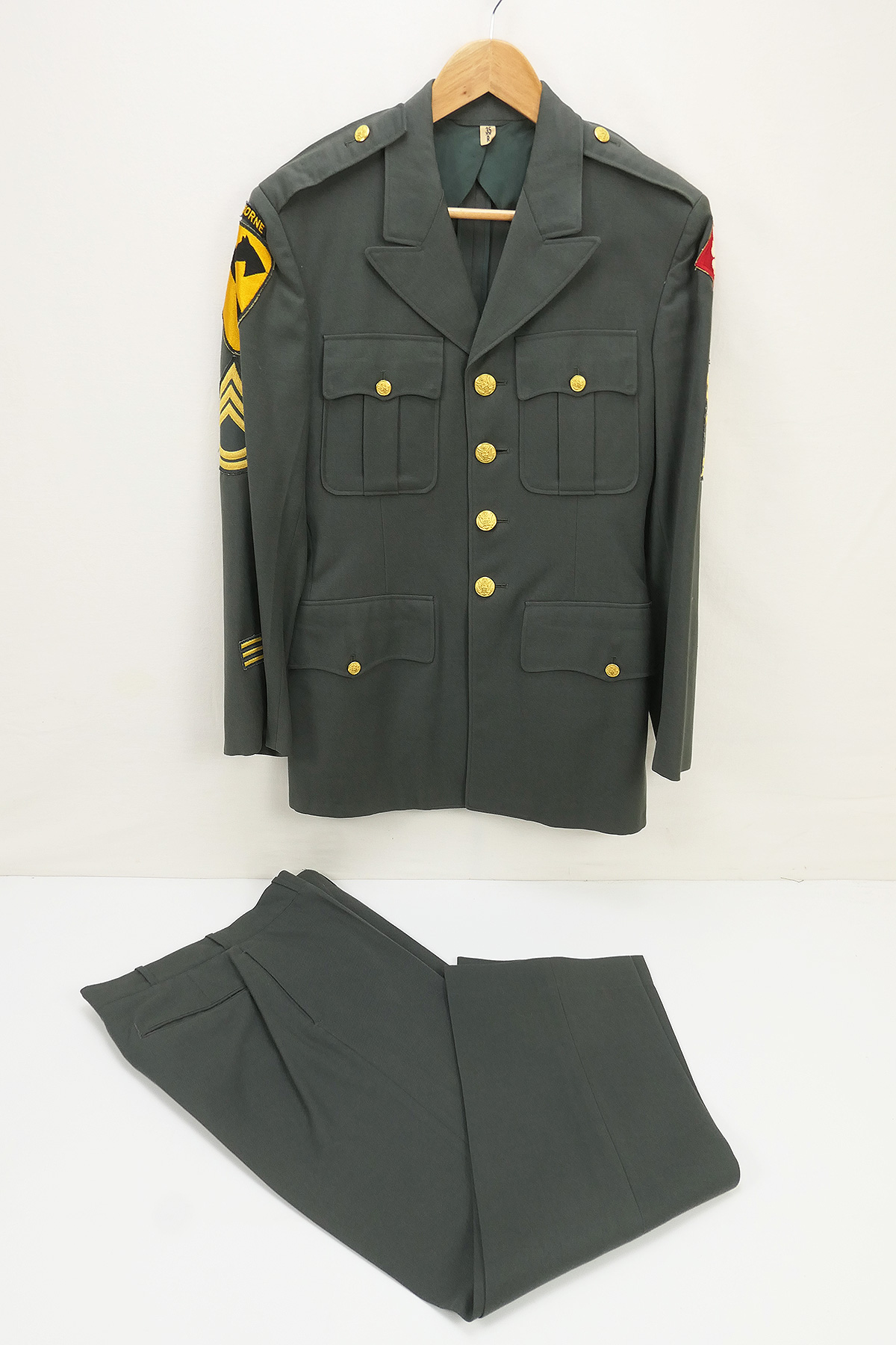 P1540612 Vietnam US Airborne Offiziers Uniform Anzug Wool Serge Jacket 1957 + Trousers - Jacke + Hose