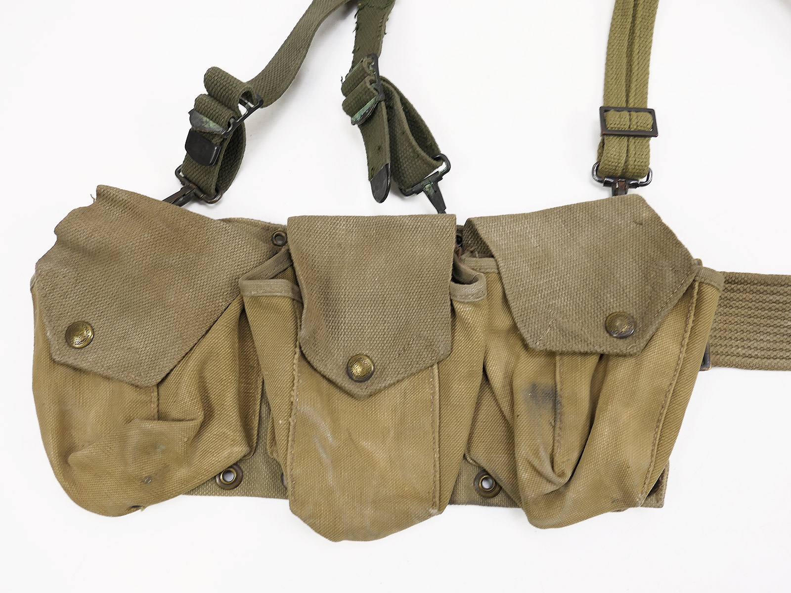 Type WW2 US Army SET B.A.R. Ammo Belt Browning Automatic Rifle + Suspenders Munitions Koppel