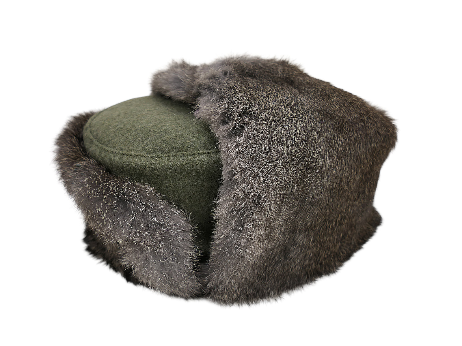 57/2 Wehrmacht Ostfront Wintermütze Fellmütze Kaninchenfell Hasenfell Feldmütze Gr.57 