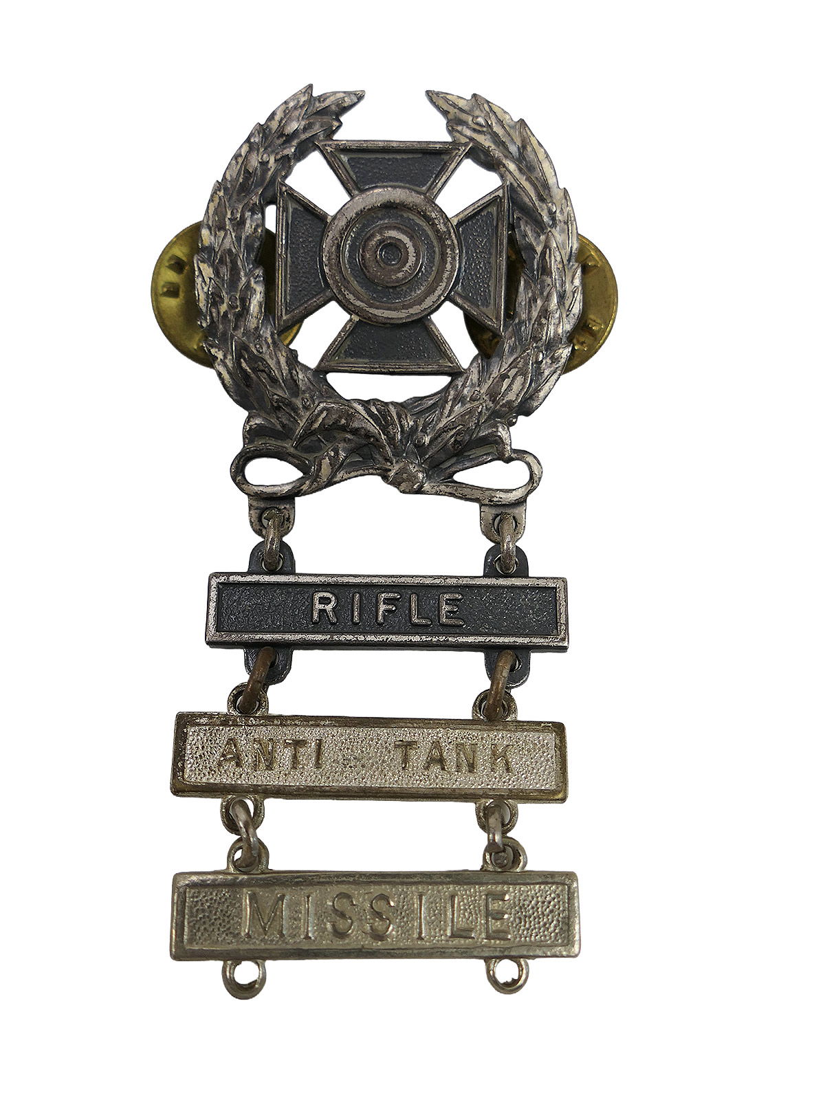 US Army Sharpshooter Badge 3er Qualification Pin Rifle Anti Tank Missile Marksman Anstecker Abzeichen