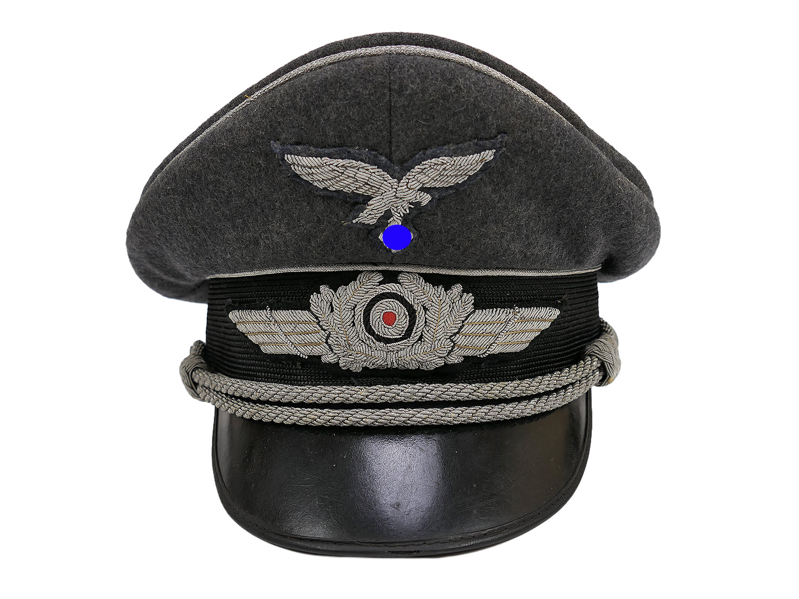 Original LUFTWAFFEN Schirmmütze Offizier mit handgestickten Effekten COLLECTION