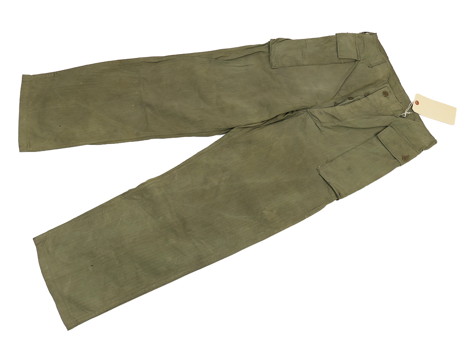 Einzelstück - Original US WW2 HBT Trousers 2nd pattern Feldhose Battle Worn Collection