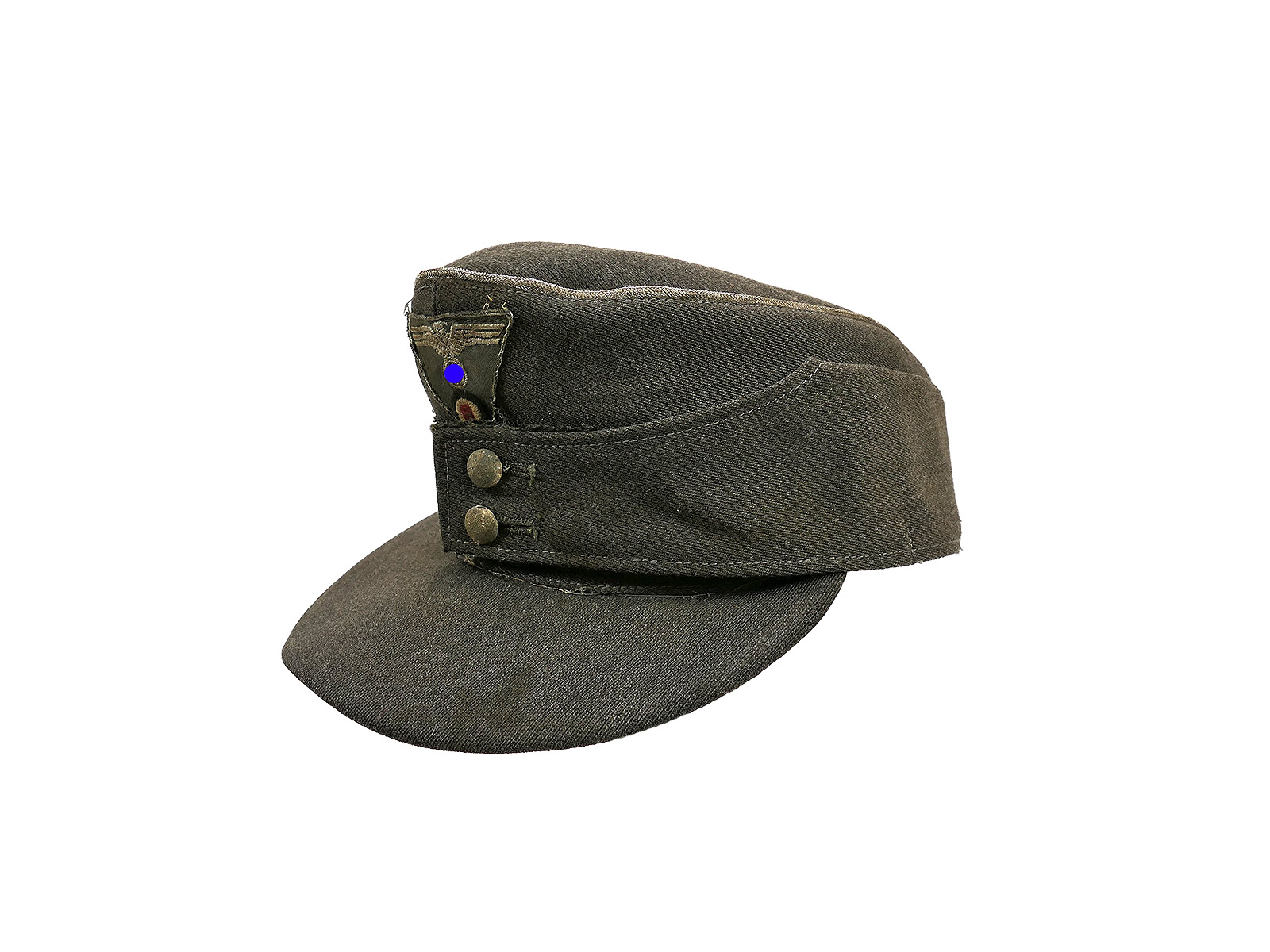 Antike Waffen SS M43 Offiziers Feldmütze Trikotstoff / Trapez Effekten Gr.58/59 