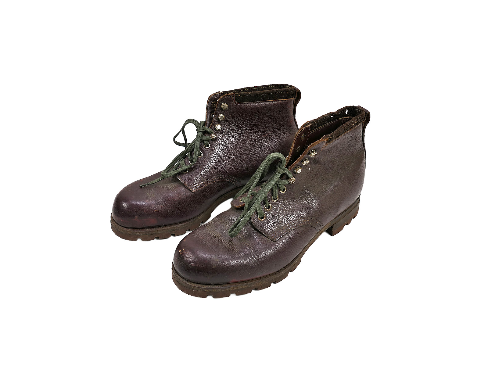 Einzelpaar - Wehrmacht / HJ / Volkssturm Knöchelstiefel Schnürstiefel Stiefel Sohlenlänge 32cm
