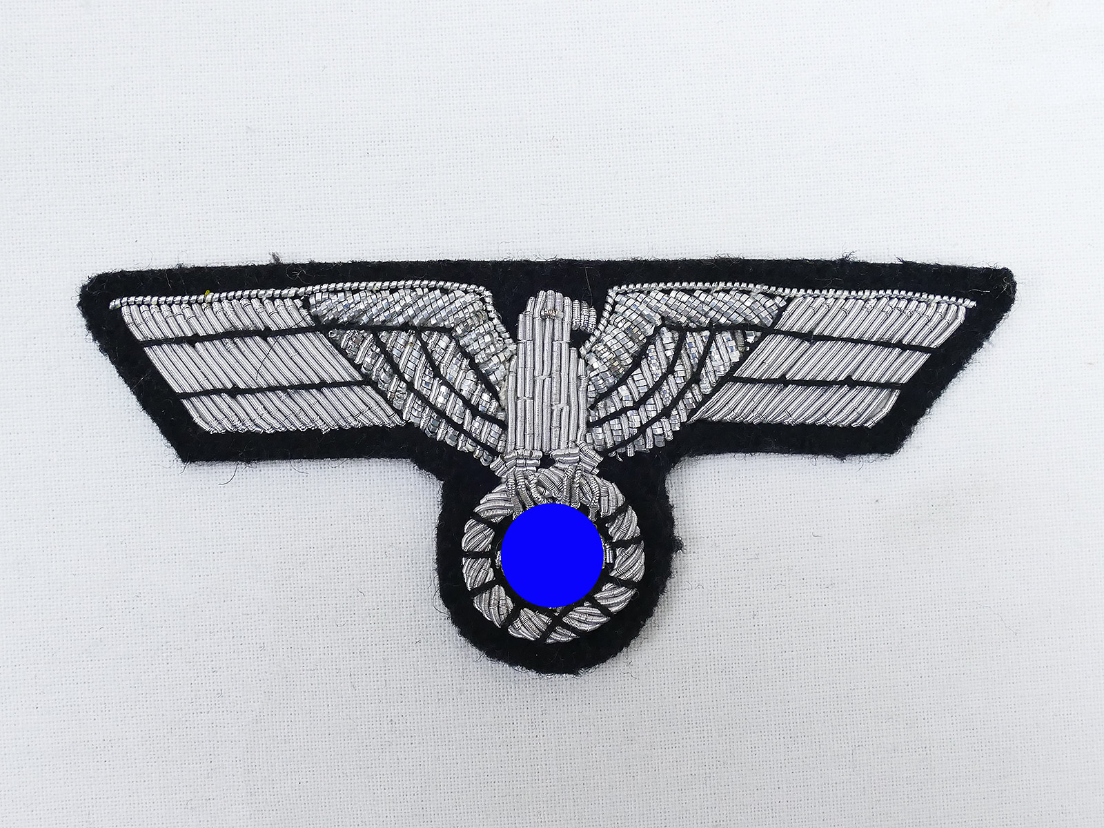 Wehrmacht Panzer Uniform Brustadler Silberfaden gestickt Offizier für Panzerjacke