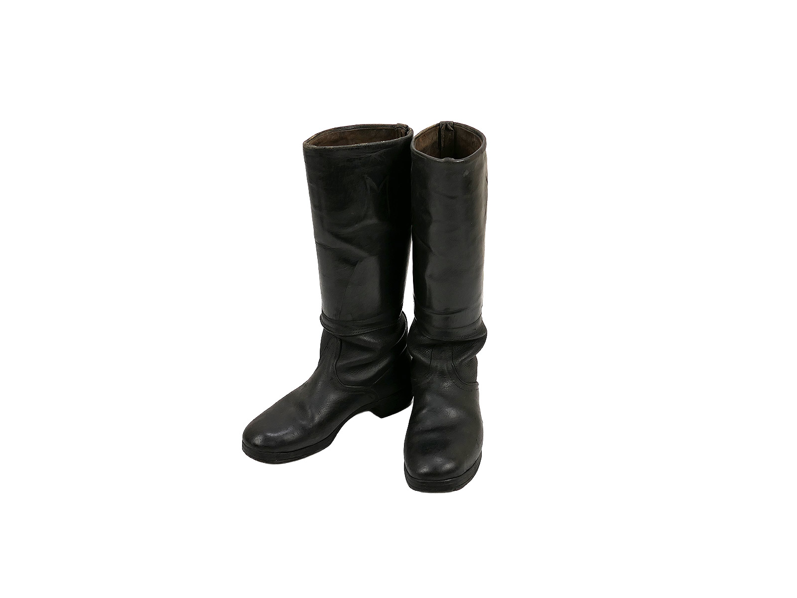 Original Wehrmacht Offiziers Leder Stiefel Knobelbecher Schaftstiefel mit Hufeisen Gr.42 COLLECTION