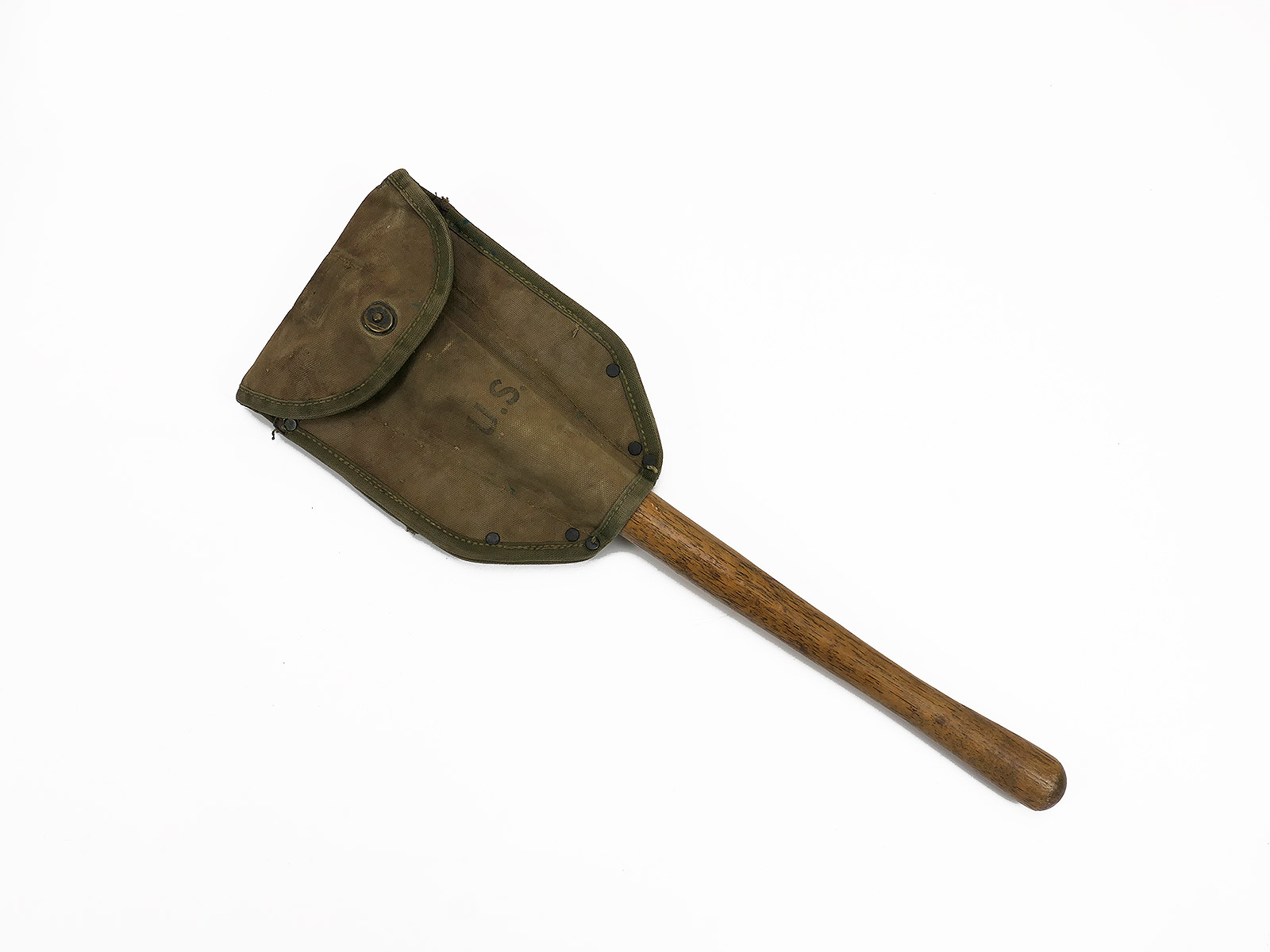 #20 ORIGINAL US ARMY WW2 Klappspaten AMES 44 mit Tasche Entrenching Tool / Collection BATTLE WORN