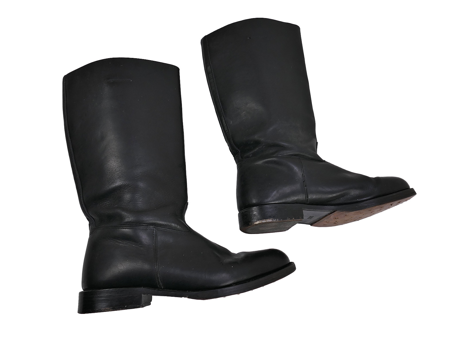Typ Wehrmacht Leder Stiefel Knobelbecher Schaftstiefel Wachbataillon Gr.47 mit Hufeisen 305/116 TOP