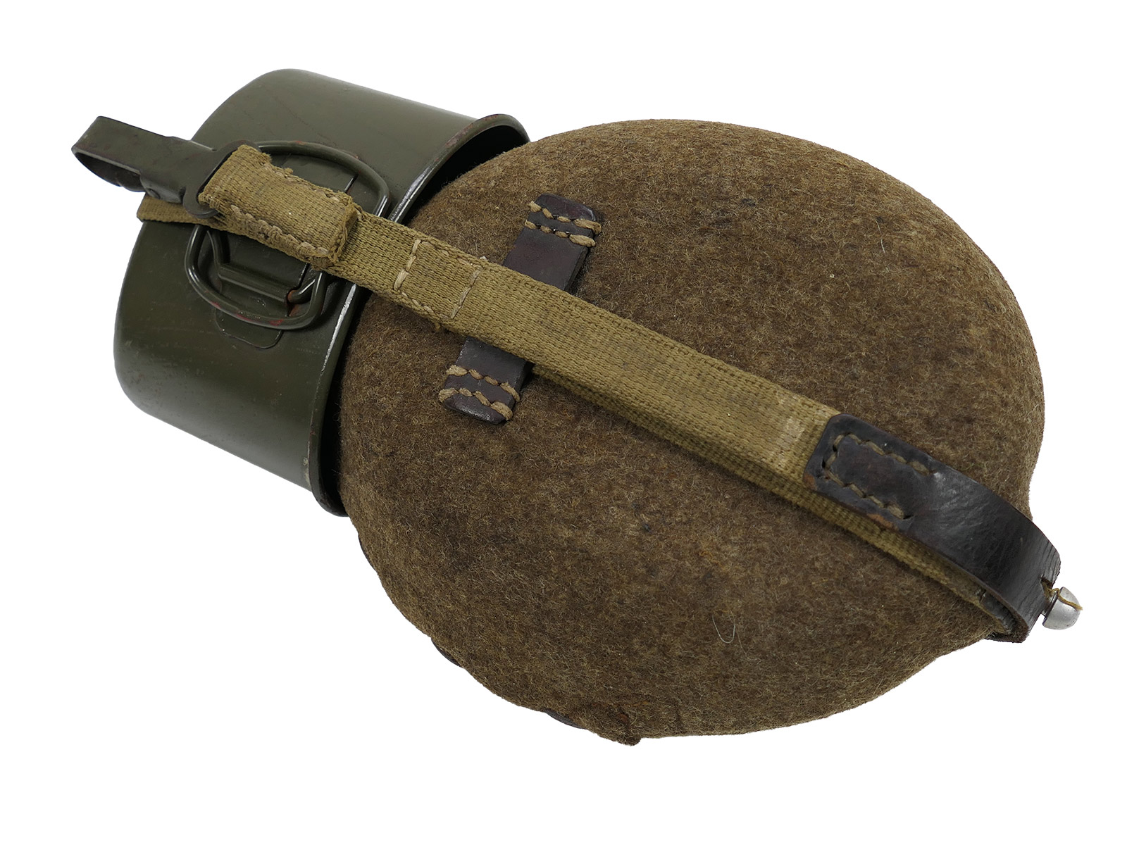 Wehrmacht Feldflasche MN42 mit Stahl Becher Wasserflasche TOP COLLECTION BATTLE WORN