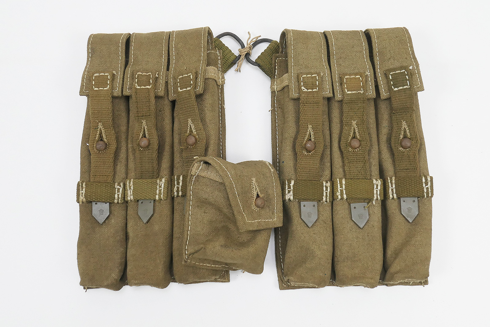 #9 Wehrmacht DAK Afrika Korps Paar MP 38/40 Magazintaschen MP38 MP40 Web Leinen Tasche
