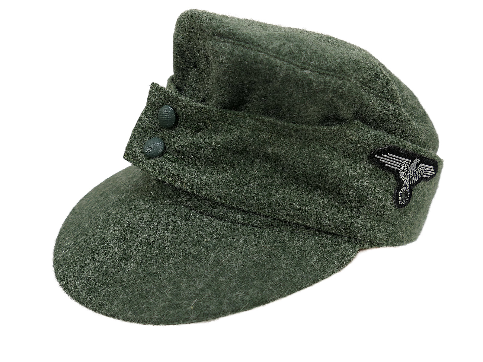 Waffen SS M43 Feldmütze M1943 mit Effekten Mützenadler Gr.59 entnazifiziert
