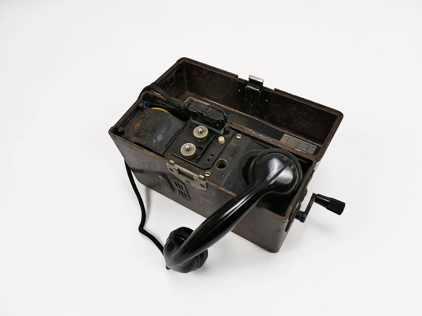 Wehrmacht Feldtelefon Feldfernsprecher 33 1942 mit Hörer u. Kurbel 