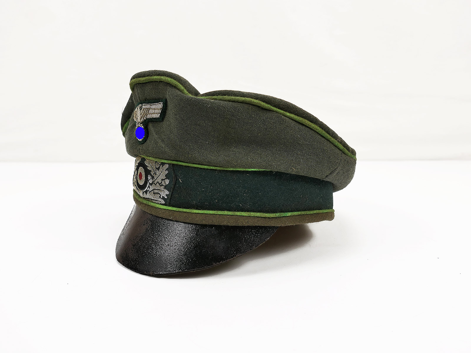 Wehrmacht Heeres Schirmmütze Offizier Gebirgsjäger Crusher Cap Gr.59 mit Mützenadler / Kokarde