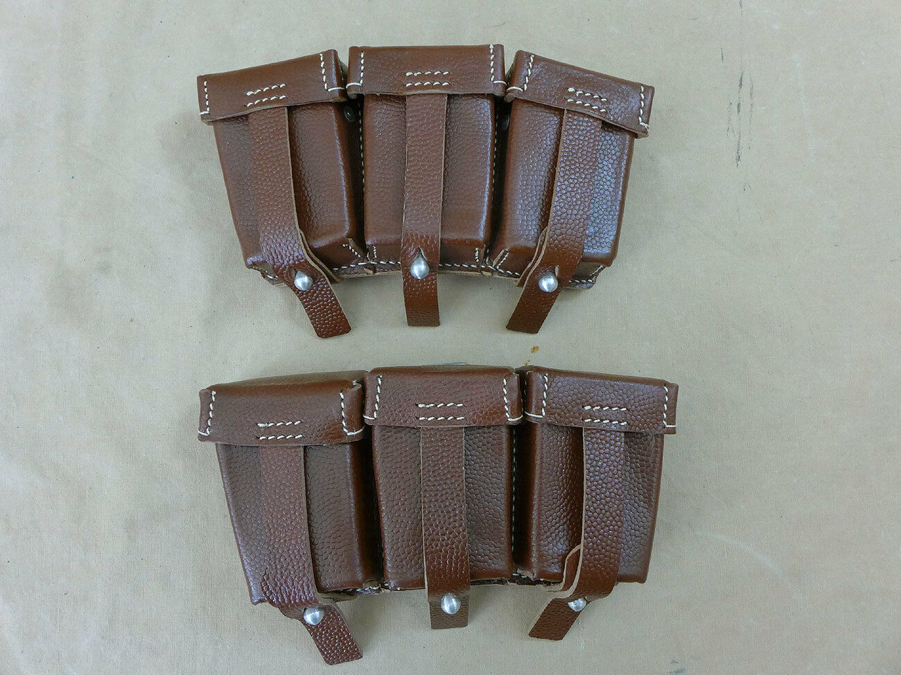 2x Patronentasche K98 Braun - Ausführung für Luftwaffe / Deutsches Afrika Korps