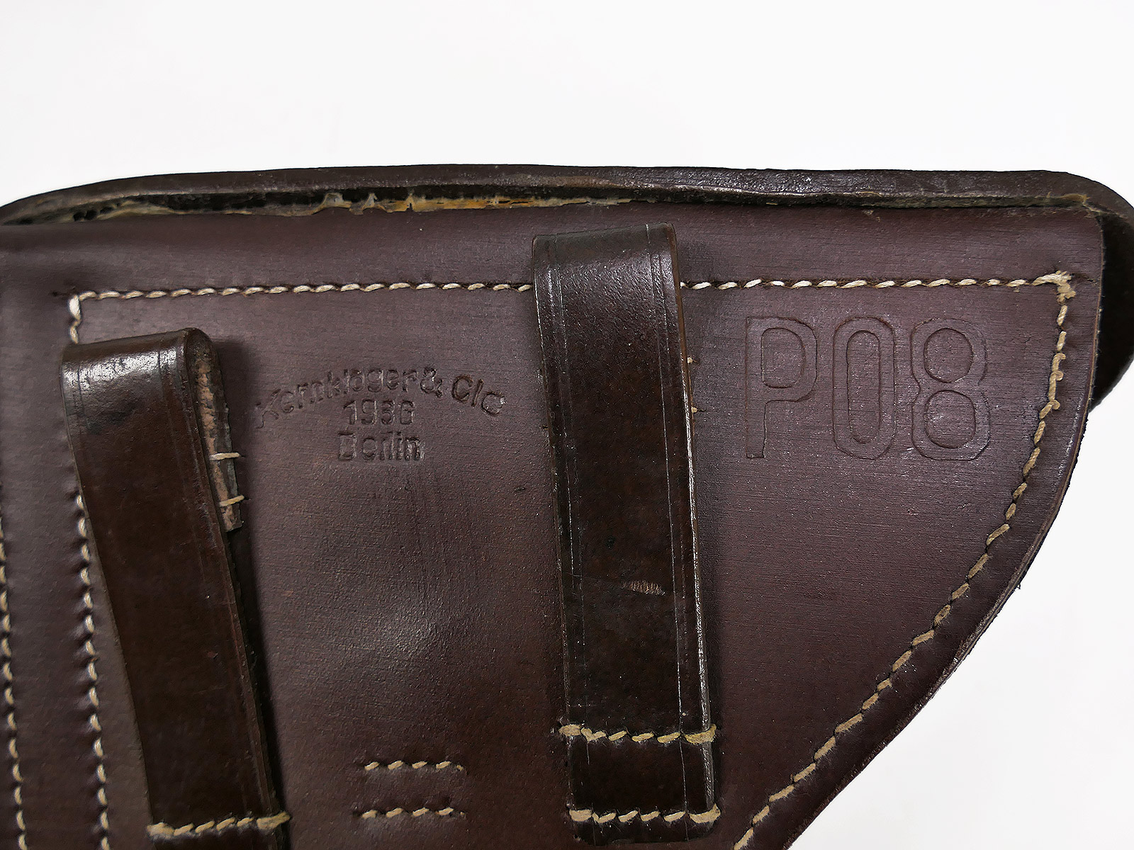 Einzelstück Wehrmacht Luftwaffe P08 Holster Koffertasche Lederholster Pistolentasche Leder BRAUN