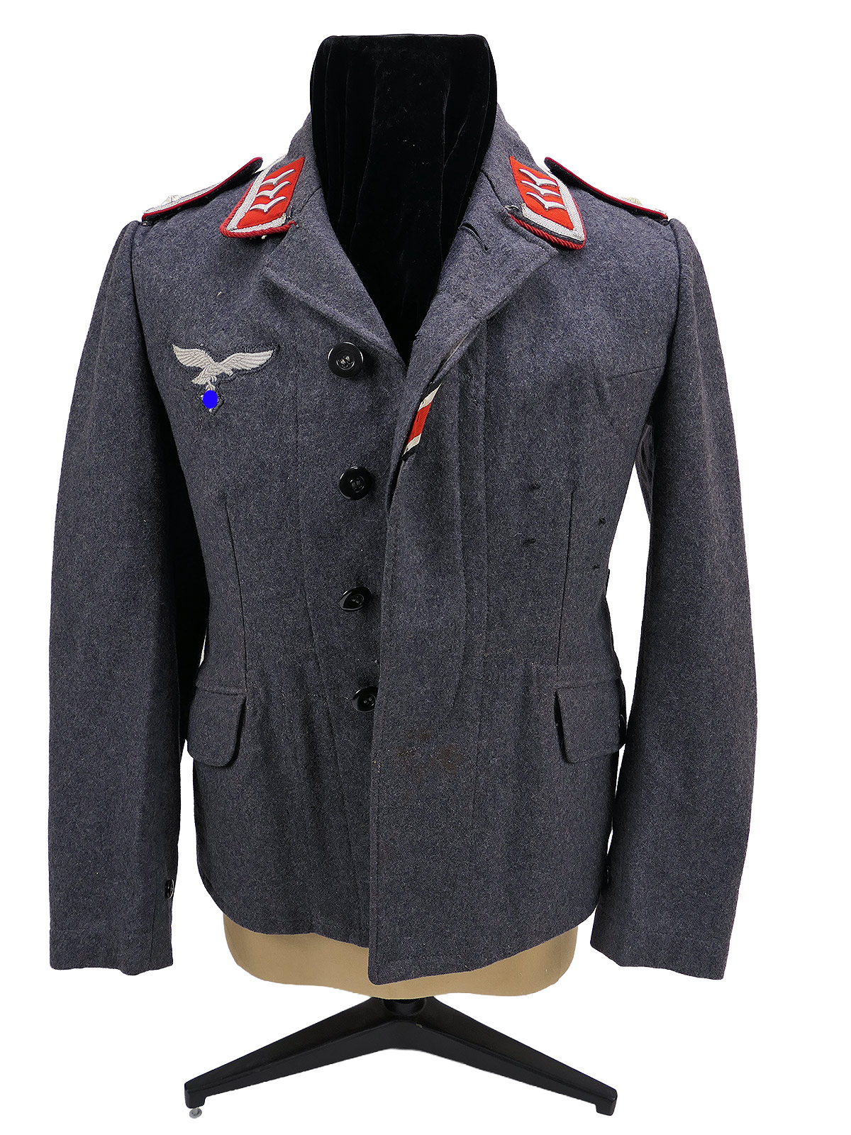 WK2 Original Luftwaffe Fliegerbluse Wachtmeister FLAK ARTILLERIE Uniform COLLECTION BATTLE WORN