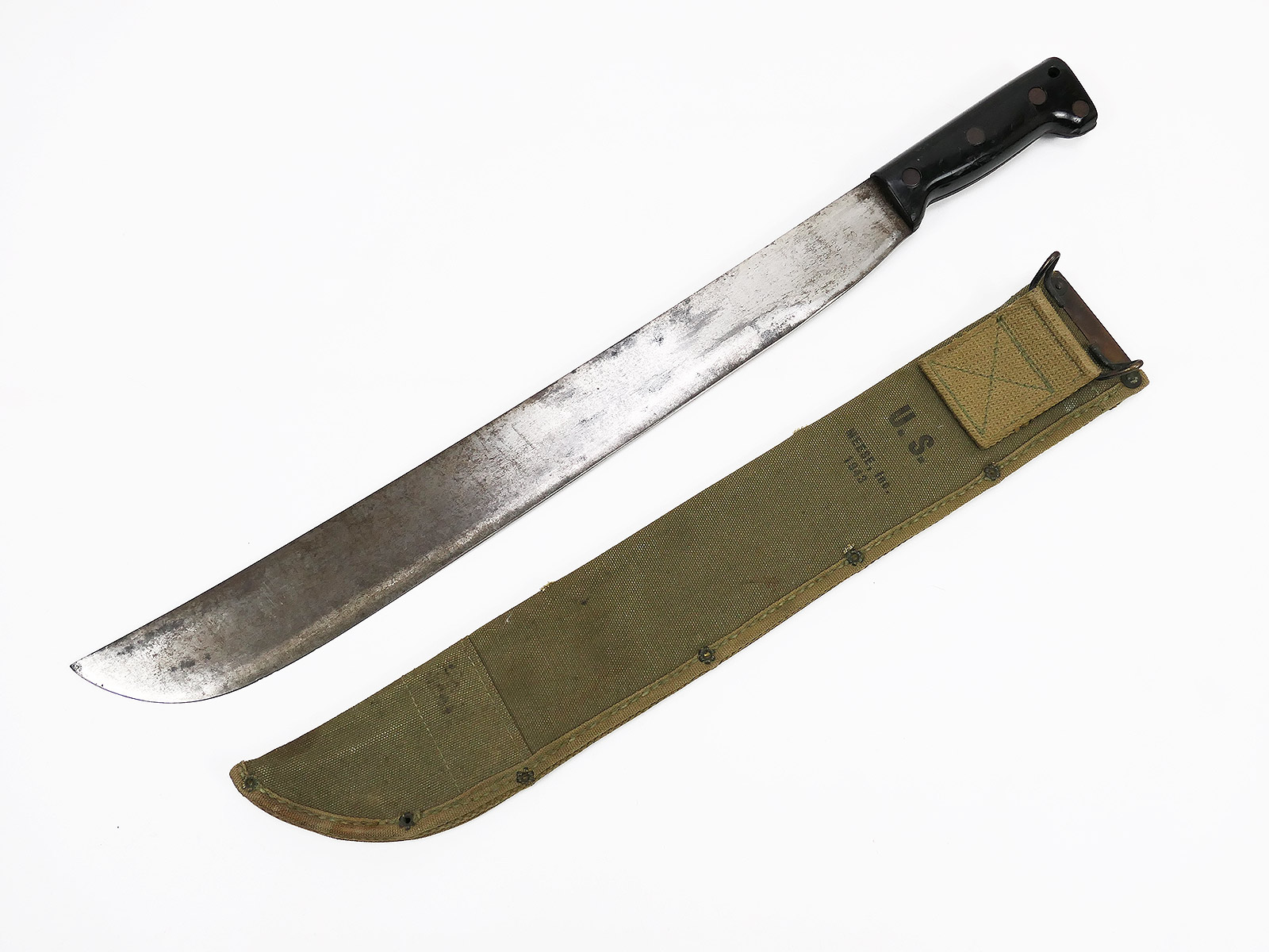 US Army WW2 Machete 1942 mit Canvas Scheide 1943