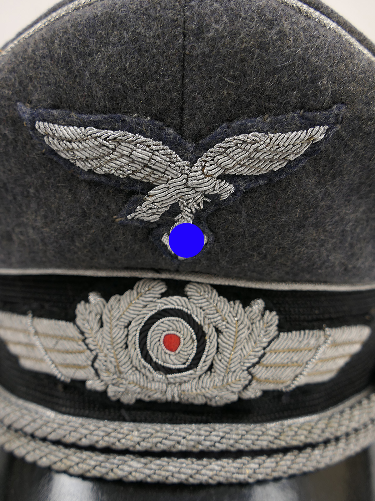 Original LUFTWAFFEN Schirmmütze Offizier mit handgestickten Effekten COLLECTION