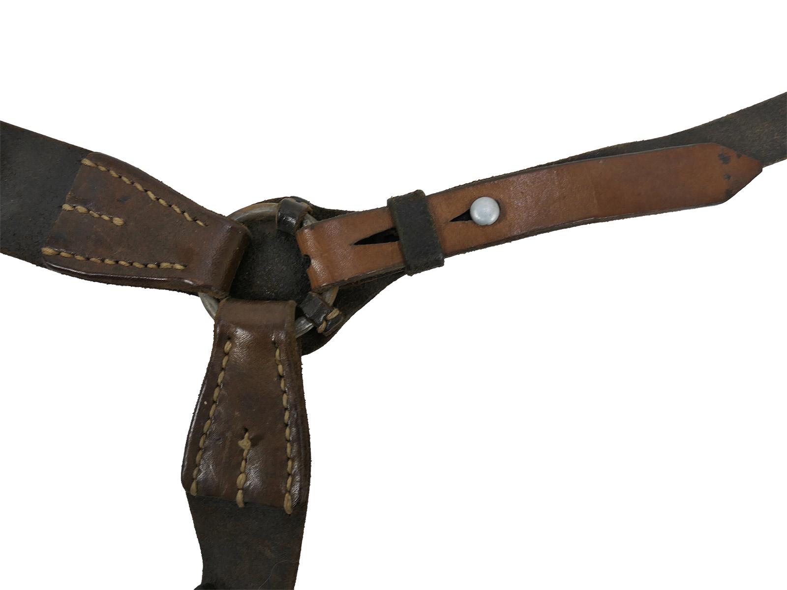 Einzelstück - Wehrmacht Original Y-Riemen Leder Koppeltragegestell Franz Brehme 1942 Top!  COLLECTION