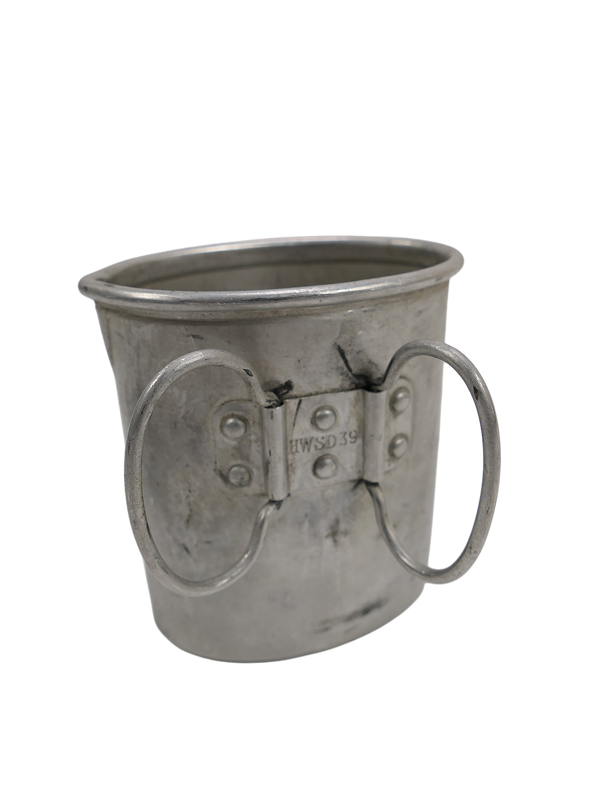 HWSD 1939 Trinkbecher Feldflaschenbecher Aluminium / Becher für Feldflasche mit Ausgießer 