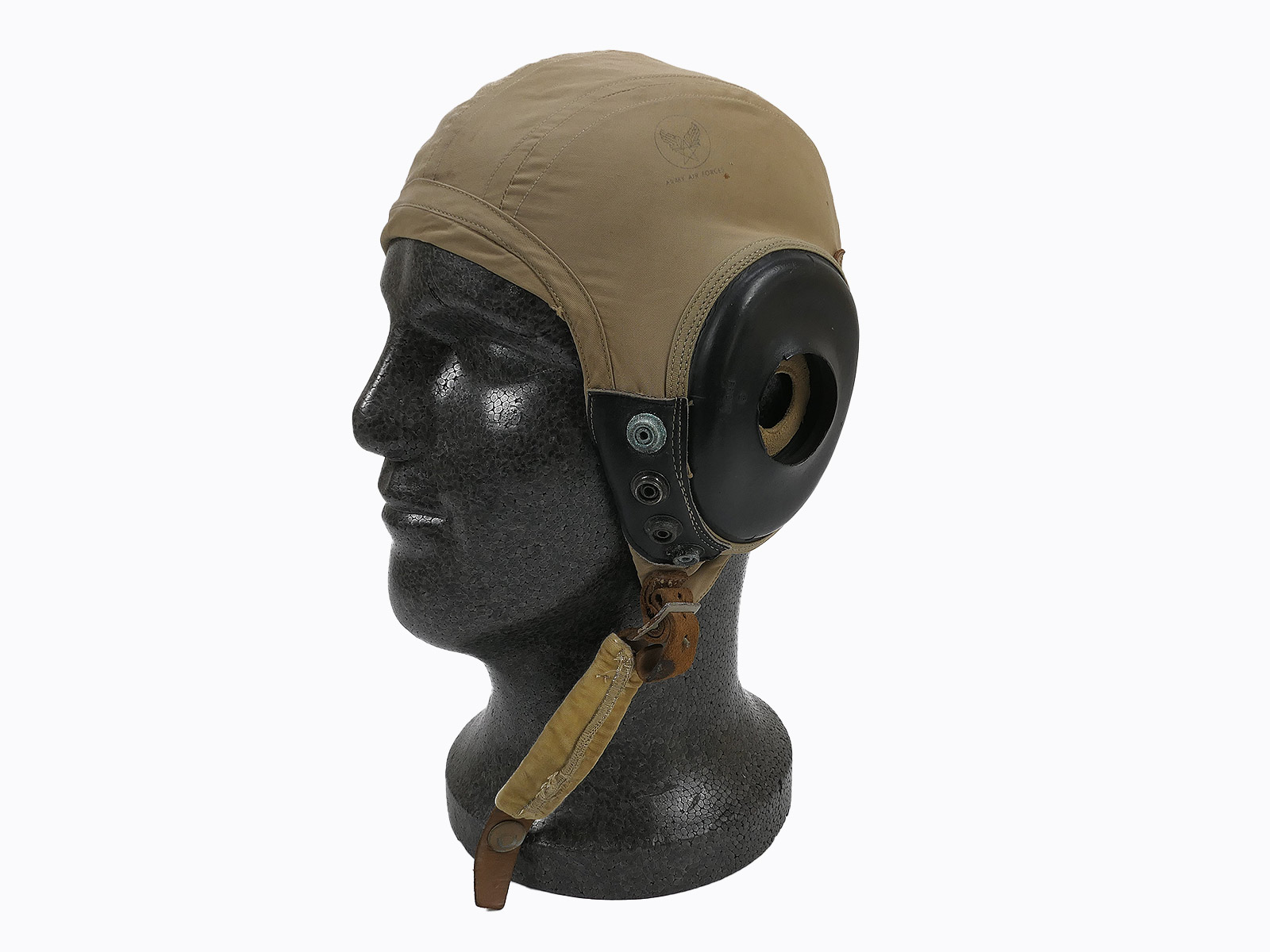 Original USAF WW2 AN-H-15 Summer Flying Helmet Fliegerhaube Kopfhaube Pilotenhaube