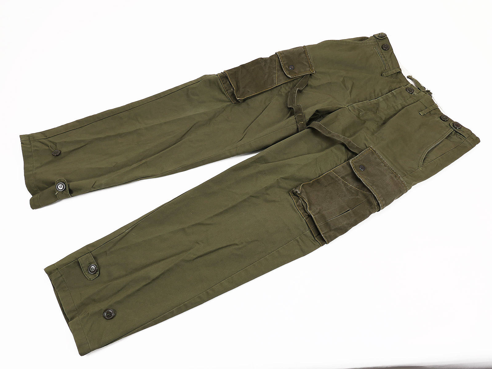 Einzelstück - US WW2 Paratrooper Jump Trousers M1943 RIGGER MADE Feldhose US W34 (Deutsch ca. 50)