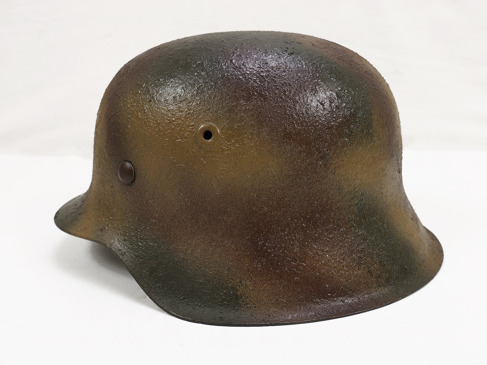 Wehrmacht Camouflage Stahlhelm M42 NS66 mit Helmfutter Gr.59 Normandie Tarnhelm BATTLE WORN