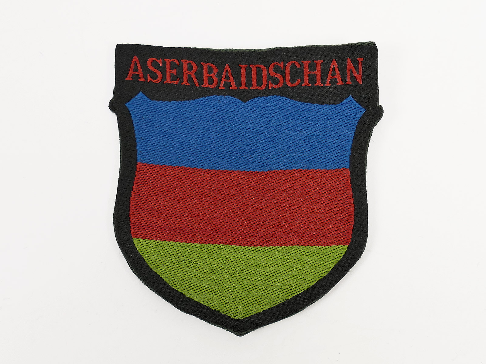 Feldbluse Ärmelabzeichen ASERBAIDSCHAN Freiwilligen Division Waffen SS gewebt gefaltet umgelegt