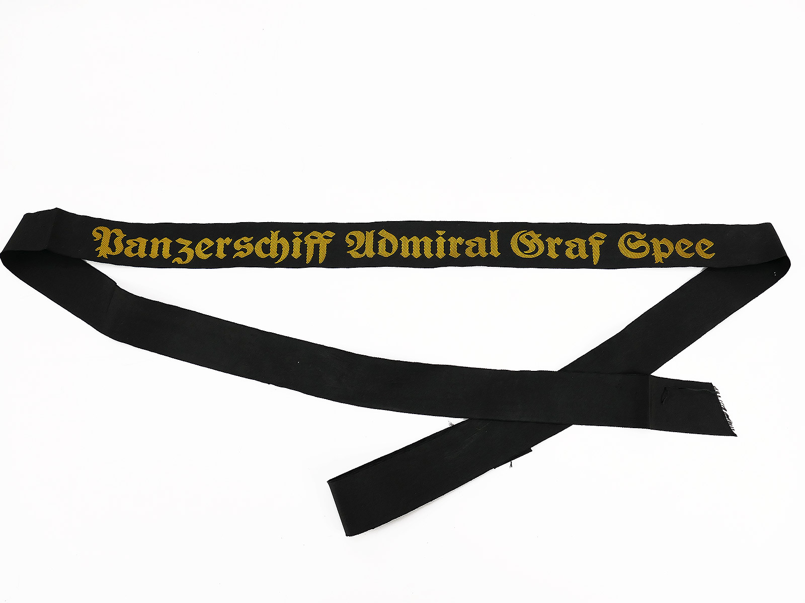 Kriegsmarine Mützenband " Panzerschiff Admiral Graf Spee " 150cm Tellermütze Marine