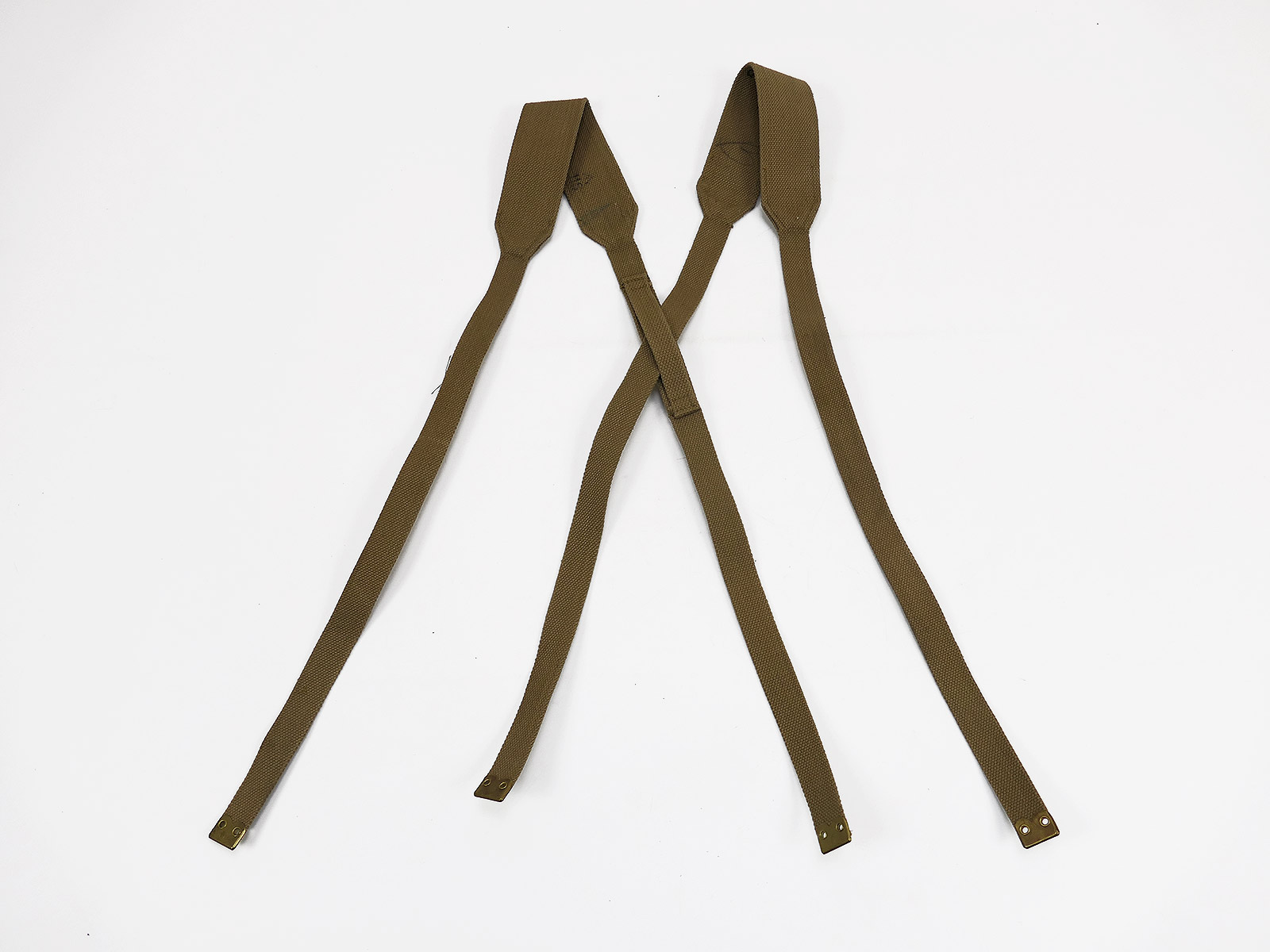 #D British Army WW2 Original 1937 Webbing Shoulder Cross Straps / Suspenders LONG