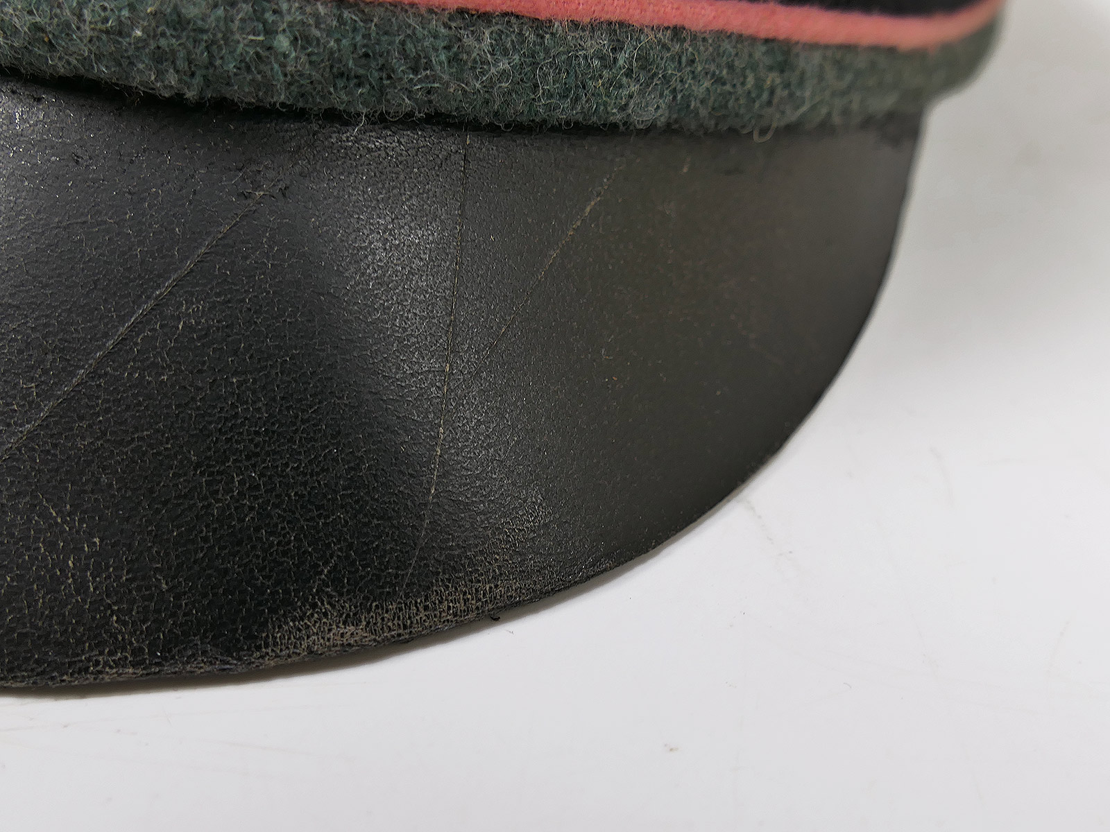 Waffen SS Schirmmütze Panzer Panzerjäger Crusher Cap Alte Art Gr.58 Tornister Knautschmütze COLLECTION BATTLE WORN