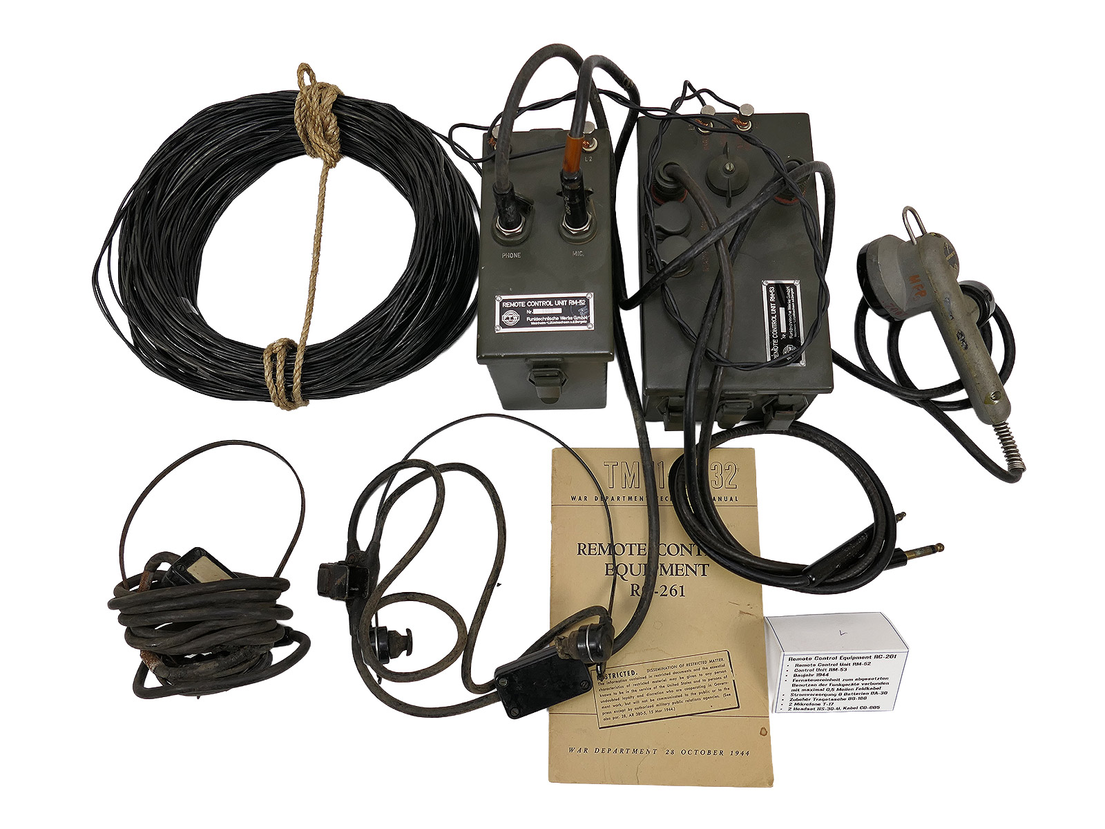 TYPE US Signal Corps Radio / Field Phone Remote Control Equipment Unit RM-52 / 53 WW2 Korea Vietnam Funkgerät BATTLE WORN