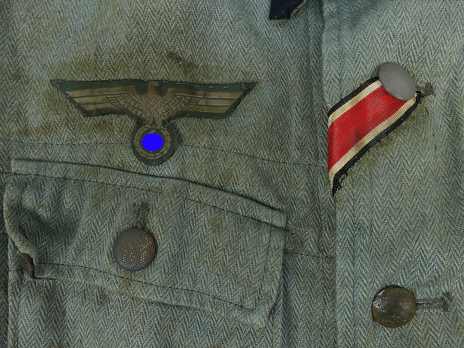 Wehrmacht M41 Offiziers Sommer Feldbluse Uniform Oberleutnant Panzerzug COLLECTION BATTLE WORN