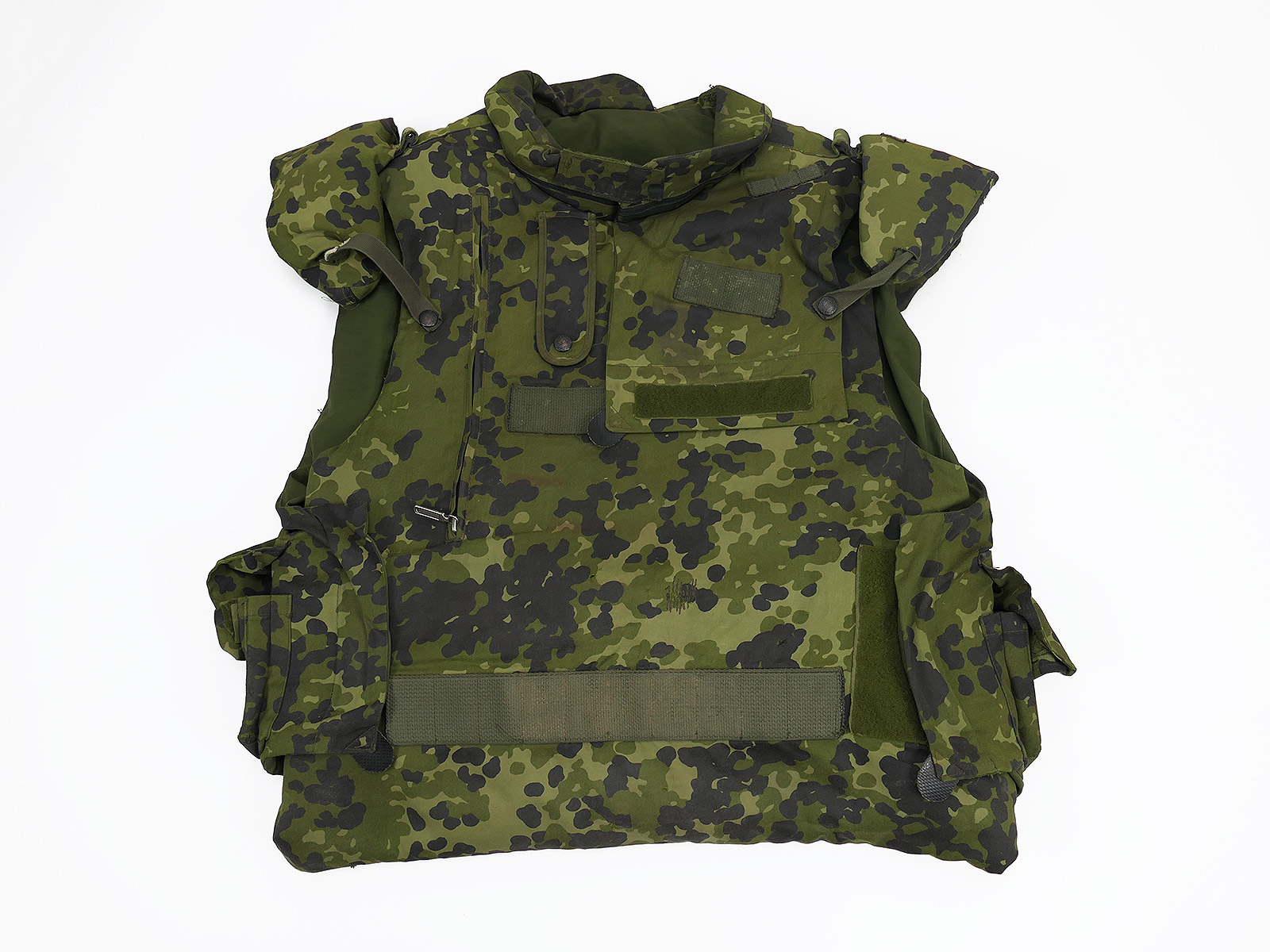 #4/ Dänische Splitterschutzweste Woodland LARGE mit Softshell - Fragmentation Protective Vest Dänemark
