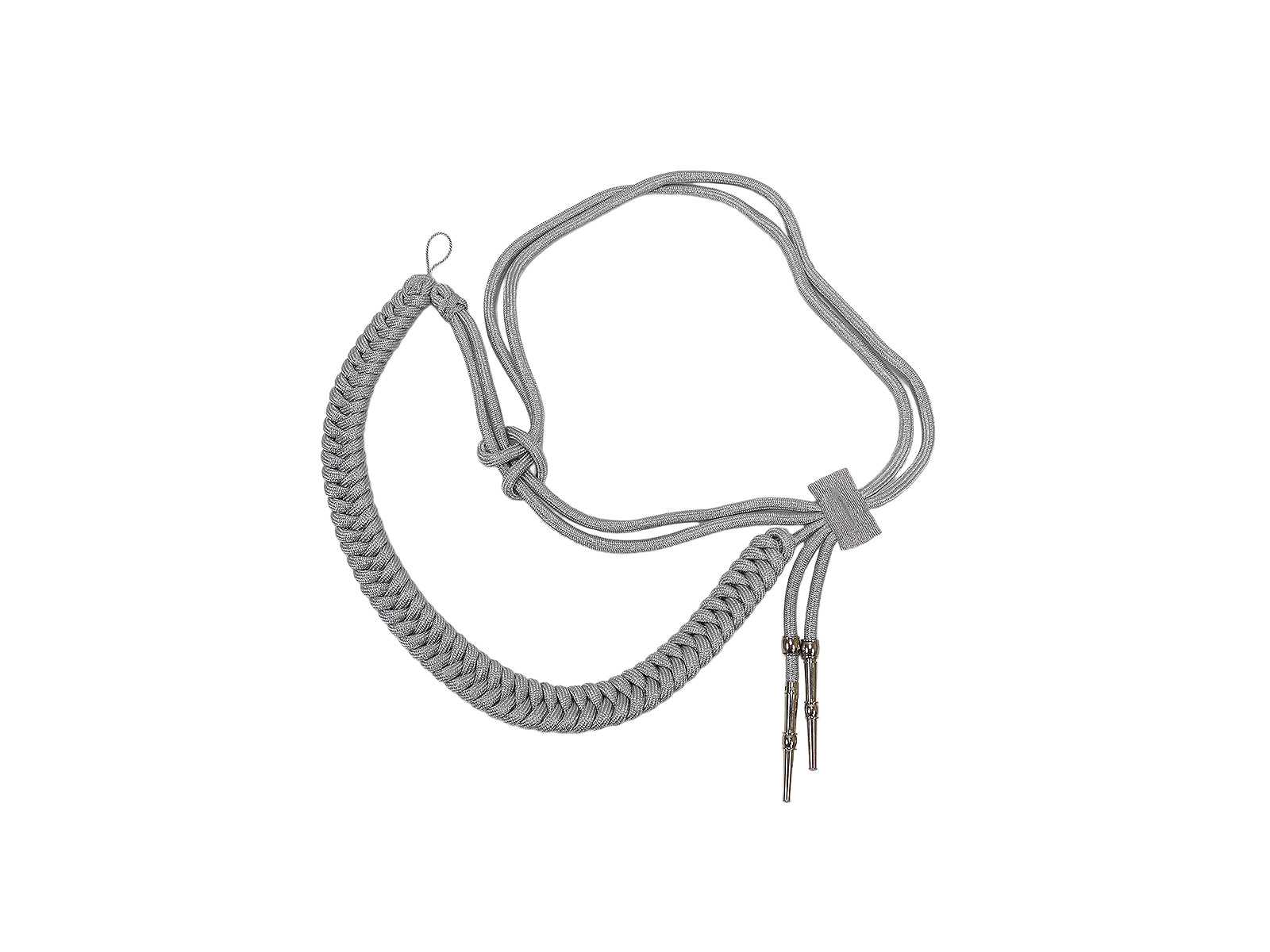 Wehrmacht Paradefangschnur Affenschaukel Adjutantenschnur - EINFACH - Uniform silber/ Alu 
