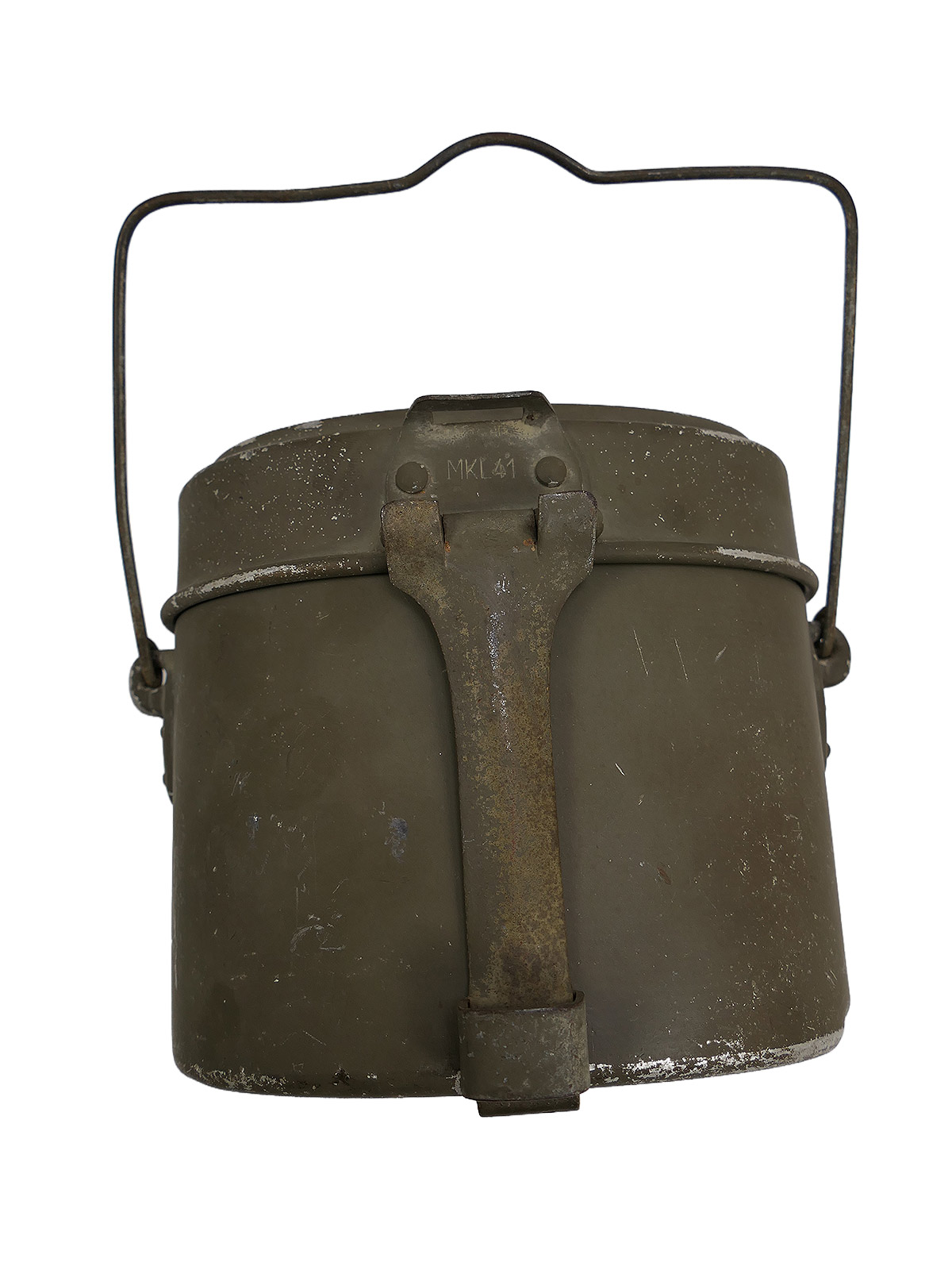 Kochgeschirr Wehrmacht Hersteller MKL 41 mit 95% Originallack zusammengehörig + Leder Riemen COLLECTION