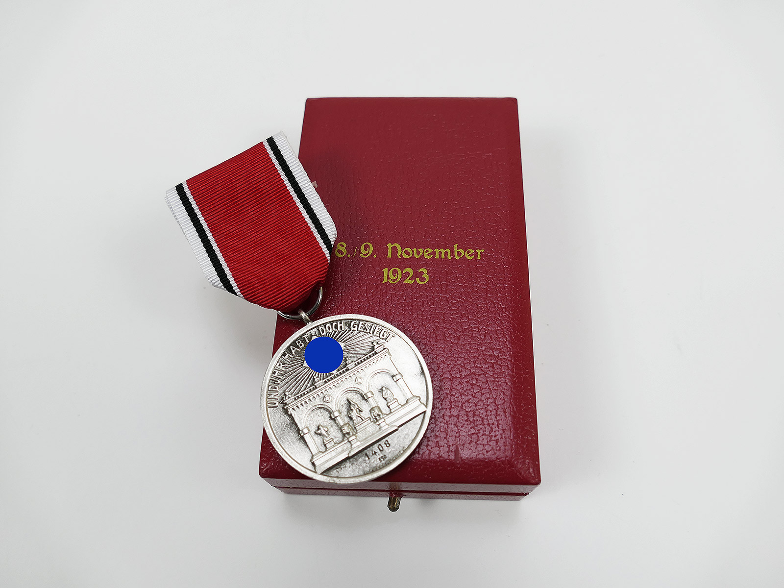 Blutorden / Feldherrnhalle 8.9. November 1923 Ehrenzeichen mit Etui / Verleihungsetui